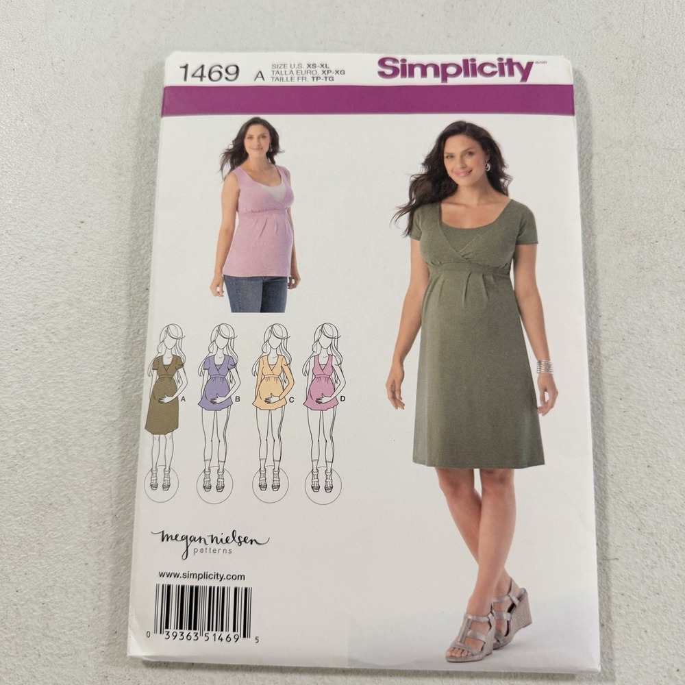 Simplicity 1469 Misses Maternity Nursing Top Dress Sewing Pattern Size XS-XL